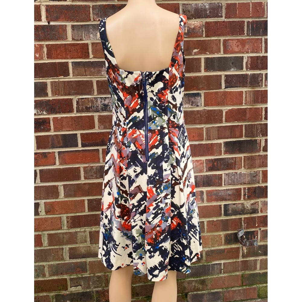 Anthropologie Maeve Fit And Flare Zip Up Pocket Stretchy Colorful Dress,Size M - Picture 2 of 15